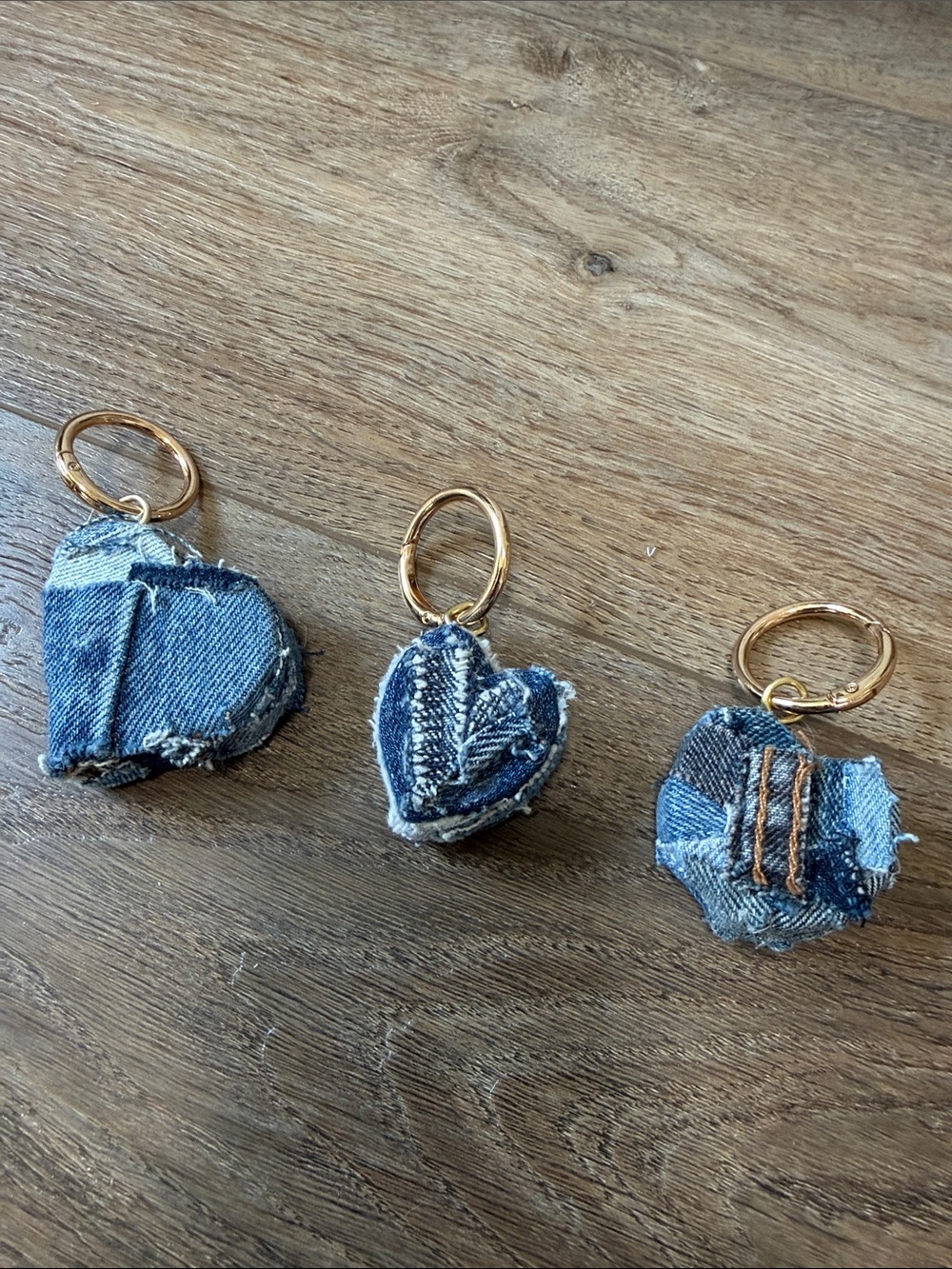 Denim Heart Keyring